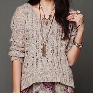 Free People Tan Knit Sweater